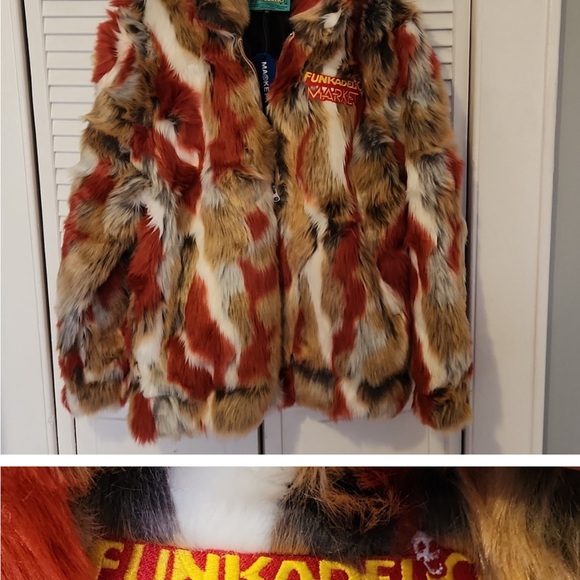 Funkadelic Chinatown Market collaboration fuzzy coat NWT + rare tour shirt - Picture 4 of 12